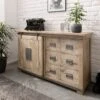Credenza In Legno Di Mango 140x45x85 Sbiancato Laccato RAILWAY #321 -Massivmoebel24 09 312 772 2019 1