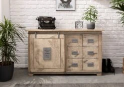 Credenza In Legno Di Mango 140x45x85 Sbiancato Laccato RAILWAY #321 13 Credenza In Legno Di Mango 140x45x85 Sbiancato Laccato RAILWAY #321 -Massivmoebel24 09 312 772 2019 3