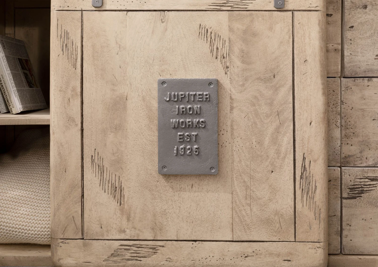 Credenza In Legno Di Mango 140x45x85 Sbiancato Laccato RAILWAY #321 9 Credenza In Legno Di Mango 140x45x85 Sbiancato Laccato RAILWAY #321 - immagine 7