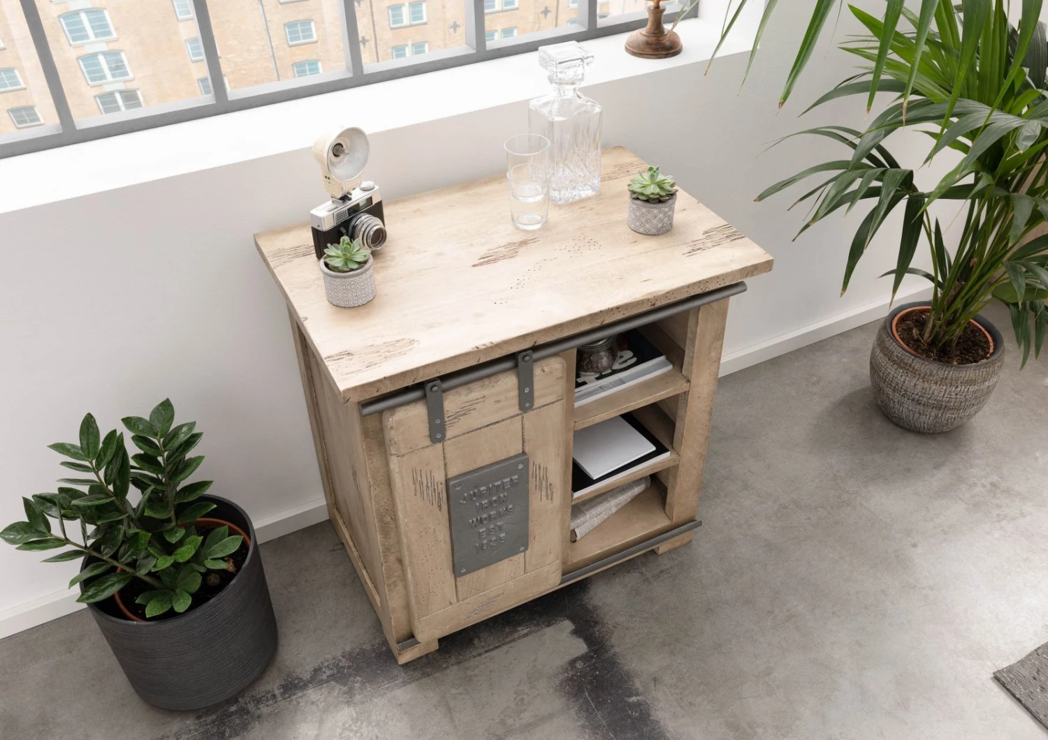 RAILWAY #323 Comò In Legno Di Mango - Laccato / Whitewash 70x45x70 4 RAILWAY #323 Comò In Legno Di Mango - Laccato / Whitewash 70x45x70 - immagine 2