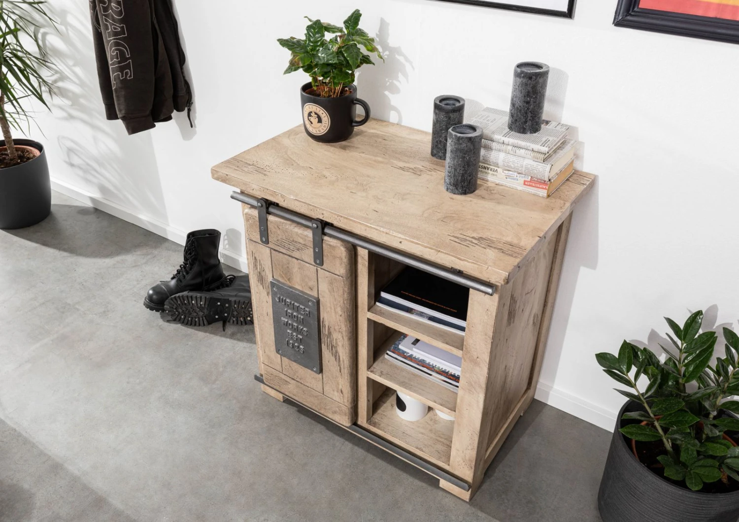 RAILWAY #324 Comò In Legno Di Mango - Laccato / Whitewash 70x45x70 4 RAILWAY #324 Comò In Legno Di Mango - Laccato / Whitewash 70x45x70 - immagine 2