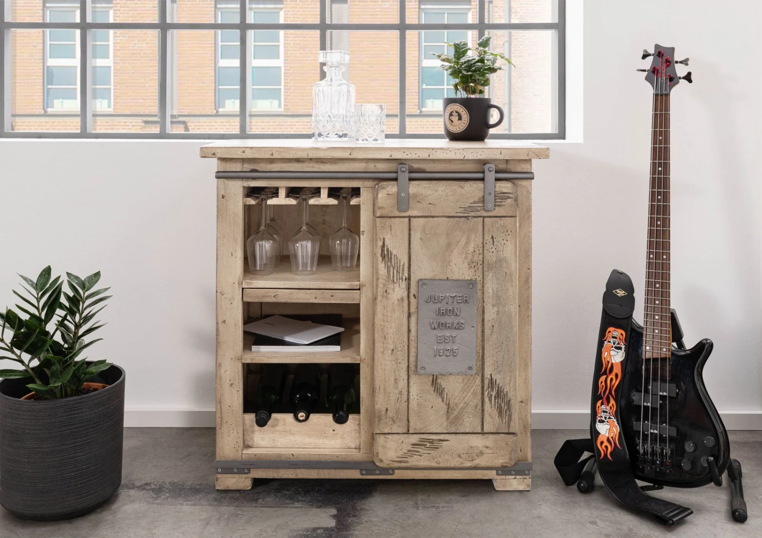 Porta Bottiglie In Legno Di Mango 80x40x82 Sbiancato Laccato RAILWAY #340 6 Porta Bottiglie In Legno Di Mango 80x40x82 Sbiancato Laccato RAILWAY #340 - immagine 4