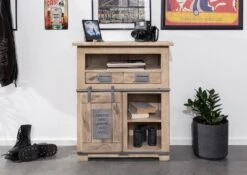 RAILWAY #352 Credenza In Legno Di Mango - Laccato / Whitewash 75x36x90 -Massivmoebel24 09 312 772 2039 3