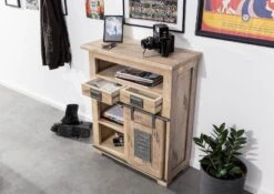 RAILWAY #352 Credenza In Legno Di Mango - Laccato / Whitewash 75x36x90 -Massivmoebel24 09 312 772 2039 4