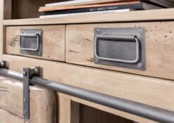 RAILWAY #352 Credenza In Legno Di Mango - Laccato / Whitewash 75x36x90 -Massivmoebel24 09 312 772 2039 5