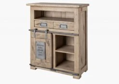 RAILWAY #352 Credenza In Legno Di Mango - Laccato / Whitewash 75x36x90 -Massivmoebel24 09 312 772 2039 9