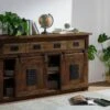 Sideboard Mango 150x45x90 Braun Lackiert RAILWAY #420 -Massivmoebel24 09 312 772 3018 01