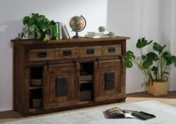 Sideboard Mango 150x45x90 Braun Lackiert RAILWAY #420