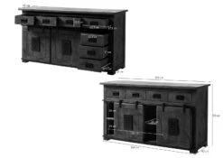 Credenza In Legno Di Mango 150x45x90 Mango Naturale Laccato RAILWAY #120 14 Credenza In Legno Di Mango 150x45x90 Mango Naturale Laccato RAILWAY #120 -Massivmoebel24 09 312 772 3018 08 1