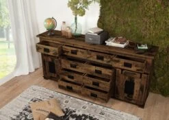 Sideboard Mango 200x45x90 Braun Lackiert RAILWAY #422 -Massivmoebel24 09 312 772 3020 04