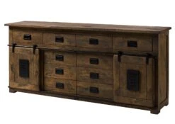 Sideboard Mango 200x45x90 Braun Lackiert RAILWAY #422 -Massivmoebel24 09 312 772 3020 09
