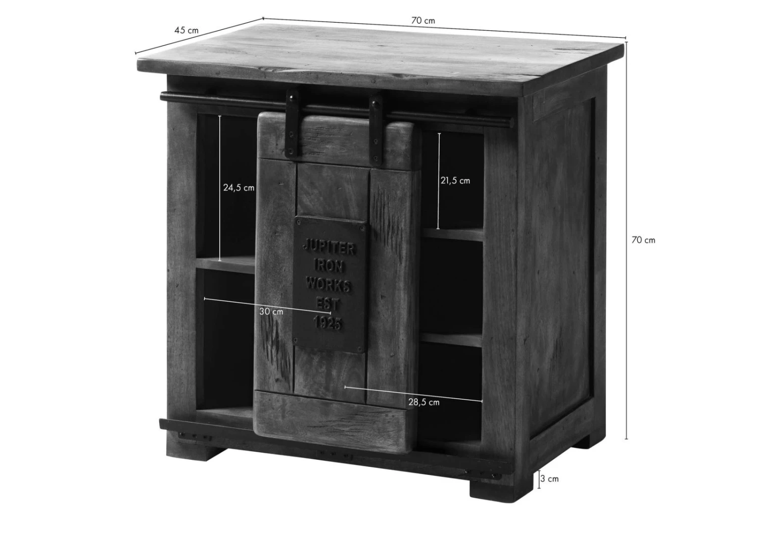 RAILWAY #324 Comò In Legno Di Mango - Laccato / Whitewash 70x45x70 10 RAILWAY #324 Comò In Legno Di Mango - Laccato / Whitewash 70x45x70 - immagine 8