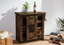 Weinkommode Mango 80x40x82 Braun Lackiert RAILWAY #440