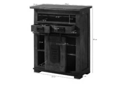 RAILWAY #252 Comò In Legno Di Mango - Laccato / Grigio 75x36x90 -Massivmoebel24 09 312 772 3039 08