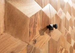 STILMÖBEL #101 Credenza In Legno Di Acacia - Laccato / Marrone Chiaro 160x46x84 -Massivmoebel24 09 312 823 0001 6