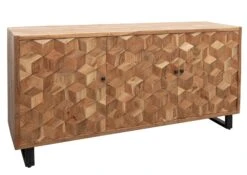 STILMÖBEL #101 Credenza In Legno Di Acacia - Laccato / Marrone Chiaro 160x46x84 -Massivmoebel24 09 312 823 0001 9