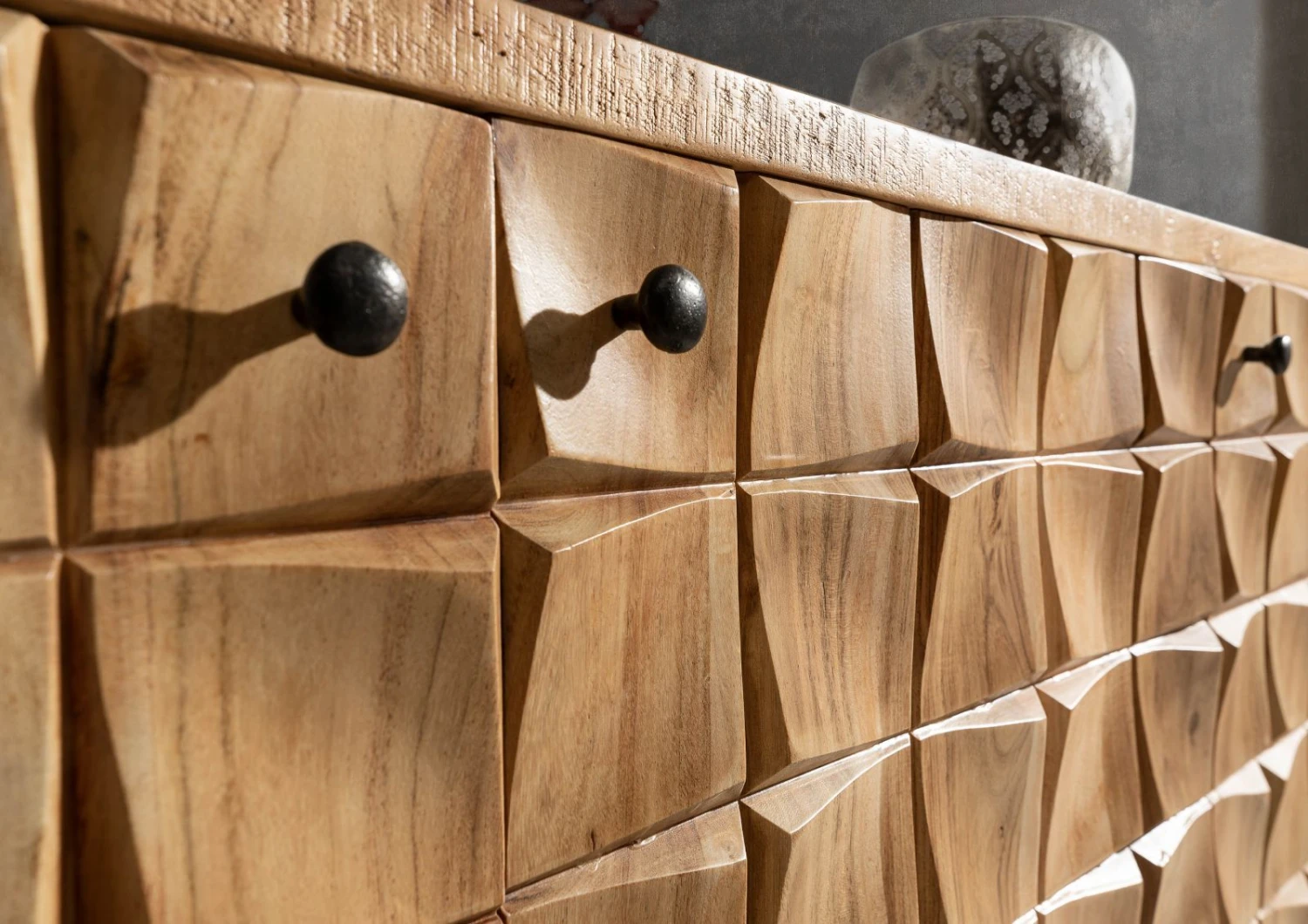 STILMÖBEL #105 Credenza In Legno Di Mango - Laccato / Marrone Chiaro 157x46x81 7 STILMÖBEL #105 Credenza In Legno Di Mango - Laccato / Marrone Chiaro 157x46x81 - immagine 5