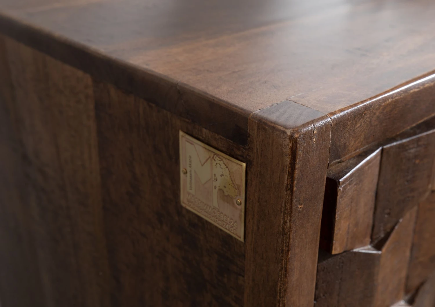 STILMÖBEL #109 Comó In Legno Di Mango - Laccato / Marrone 94x46x94 8 STILMÖBEL #109 Comó In Legno Di Mango - Laccato / Marrone 94x46x94 - immagine 6