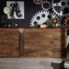 Credenza In Legno Di Mango 180x45x75 Marrone Laccato AMSTERDAM #11 -Massivmoebel24 09 312 877 0011 1