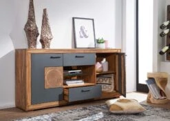 Credenza In Legno Di Sheesham / Palissandro 170x40x82 Marrone Tinto TURIN #21 -Massivmoebel24 09 312 878 0021 4