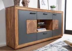 Credenza In Legno Di Sheesham / Palissandro 170x40x82 Marrone Tinto TURIN #21 -Massivmoebel24 09 312 878 0021 5