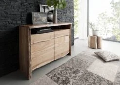 Credenza In Legno Di Acacia 131x45x96 Acacia Naturale Laccato PURE ACACIA #103