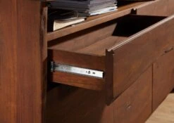 Credenza In Legno Di Acacia 191x45x96 Marrone Laccato PURE ACACIA #202 -Massivmoebel24 09 312 886 2002 4