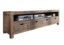 Mobile TV In Legno Di Sheesham / Palissandro 190x50x60 Grigio Scuro Oliato NATURE GREY #44 11 Mobile TV In Legno Di Sheesham / Palissandro 190x50x60 Grigio Scuro Oliato NATURE GREY #44 -Massivmoebel24 09 313 550 0044 9