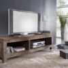 Mobile TV In Legno Di Sheesham / Palissandro 148x45x45 Grigio Scuro Oliato NATURE GREY #0123 -Massivmoebel24 09 313 550 3023 1