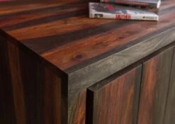 TAMBORA #873 Mobile TV In Legno Di Sheesham - Oliato / Strong Grey 205x50x45 -Massivmoebel24 09 313 556 0804 5