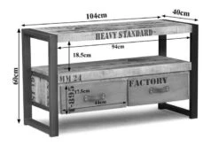 Mobile TV In Legno Di Mango 104x40x60 Mango Naturale Stampato FACTORY #129 -Massivmoebel24 09 313 559 0129 8