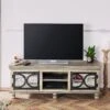 Mobile TV In Legno Di Mango 150x45x55 Grigio Scuro Laccato HERMITAGE #611
