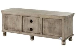 Mobile TV In Legno Di Mango 150x45x55 Grigio Scuro Laccato HERMITAGE #611 -Massivmoebel24 09 313 601 0611 11