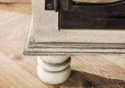 Mobile TV In Legno Di Mango 150x45x55 Grigio Scuro Laccato HERMITAGE #612 -Massivmoebel24 09 313 601 0612 6