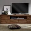Mobile TV In Legno Di Shesham / Acacia 200x45x50 Smoked Cherry Tinto TORONTO #151 -Massivmoebel24 09 313 665 0052 1
