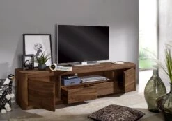 Mobile TV In Legno Di Shesham / Acacia 200x45x50 Smoked Cherry Tinto TORONTO #151 -Massivmoebel24 09 313 665 0052 4