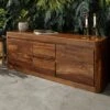 TORONTO #200 Credenza In Legno Di Sheesham - Cerato / Noce 147x58x40