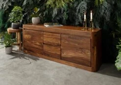 TORONTO #200 Credenza In Legno Di Sheesham - Cerato / Noce 147x58x40
