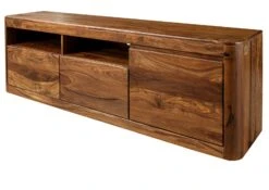 Mobile TV In Legno Di Shesham / Acacia 178x40x58 Noce Cerato TORONTO #220 -Massivmoebel24 09 313 665 1020 9