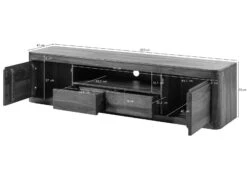 Mobile TV In Legno Di Shesham / Acacia 200x45x50 Smoked Cherry Tinto TORONTO #151 -Massivmoebel24 09 313 665 1051 08