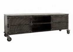 Mobile TV In Legno Di Mango 170x40x60 Grigio Scuro Laccato HEAVY INDUSTRY #133 -Massivmoebel24 09 313 677 0133 9