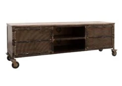 Mobile TV In Legno Di Mango 170x40x60 Marrone Laccato HEAVY INDUSTRY #233 -Massivmoebel24 09 313 677 0233 9