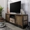 Mobile TV In Legno Di Mango 150x40x60 Marrone Laccato HEAVY INDUSTRY #238 -Massivmoebel24 09 313 677 0238 1