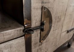 Mobile TV In Legno Di Mango 150x40x60 Marrone Laccato TOKYO -Massivmoebel24 09 313 678 2008 5