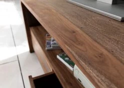 Mobile TV In Legno Di Sheesham / Palissandro 125x45x50 Grigio Scuro Oliato BUENO -Massivmoebel24 09 313 679 2002 6