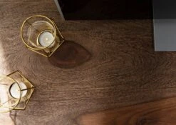 Mobile TV In Legno Di Sheesham / Palissandro 125x45x50 Grigio Scuro Oliato BUENO -Massivmoebel24 09 313 679 2002 7