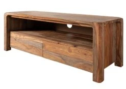 Mobile TV In Legno Di Sheesham / Palissandro 125x45x50 Grigio Scuro Oliato BUENO -Massivmoebel24 09 313 679 2002 9