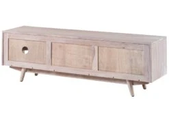 Mobile TV In Legno Di Acacia 145x35x45 Bianco Laccato MOSAYK #101 -Massivmoebel24 09 313 689 0201 11