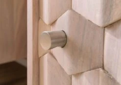 Mobile TV In Legno Di Acacia 145x35x45 Bianco Laccato MOSAYK #101 -Massivmoebel24 09 313 689 0201 5