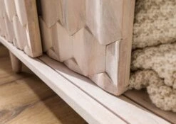 Mobile TV In Legno Di Acacia 145x35x45 Bianco Laccato MOSAYK #101 -Massivmoebel24 09 313 689 0201 6